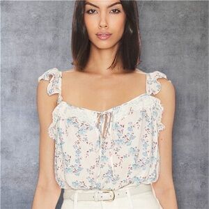 INTIMATELY BY FREE PEOPLE Floral Ruffle Strap Floral Ruffle Bodysuit